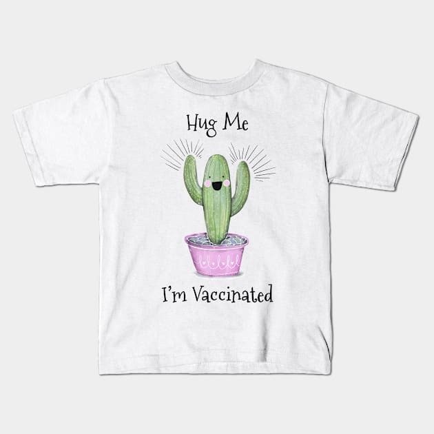 Hug Me I’m Vaccinated Kids T-Shirt by Abderrahmaneelh